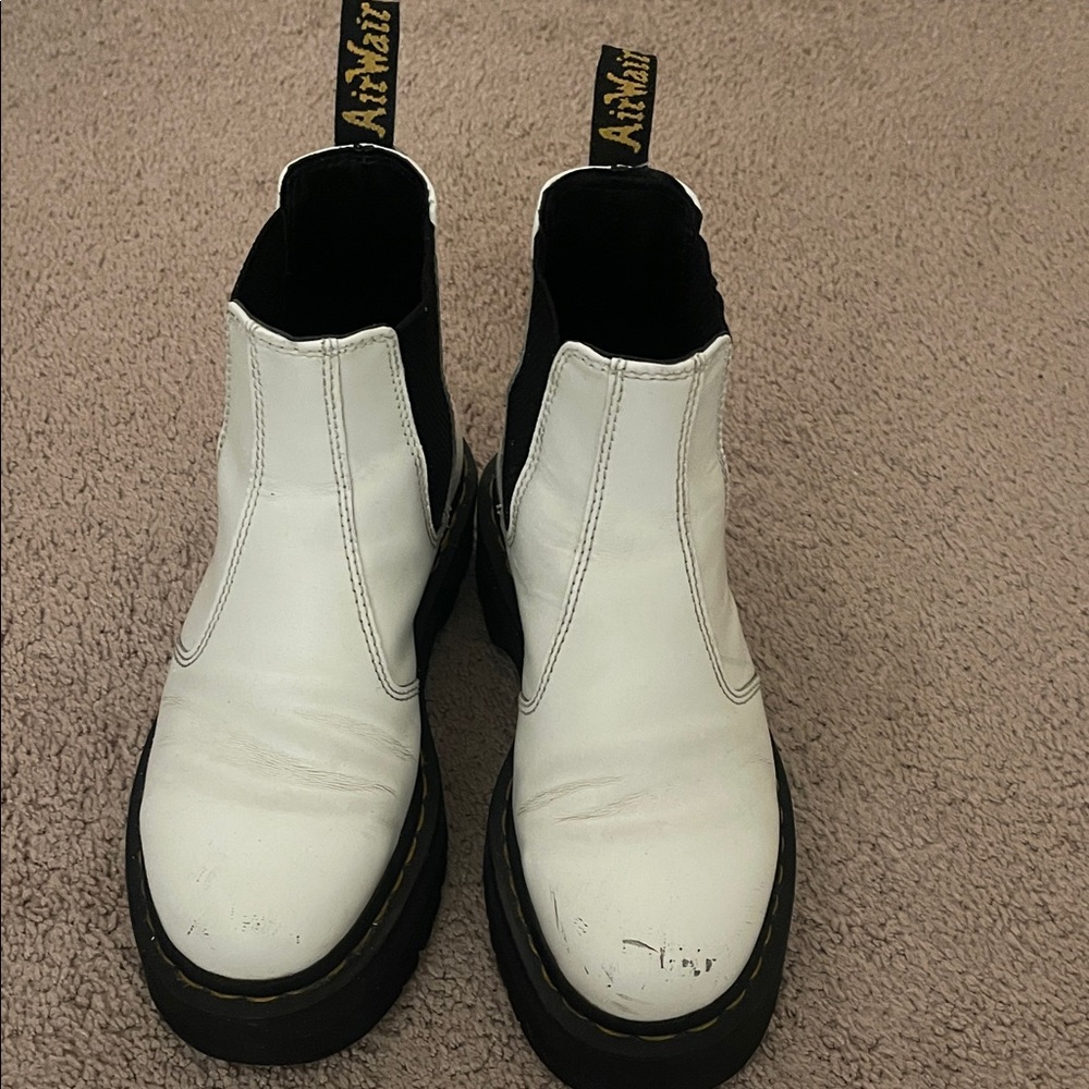 Dr. Martens White and Black Chelsea Boots